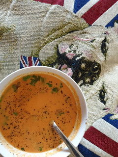 A picture of Spicy cream of tomato soup.