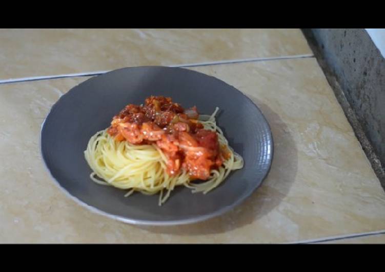 Spaghetti saos bolognese homemade. Termudah!!