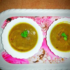 A picture of Moong dal mix vegetable soup.