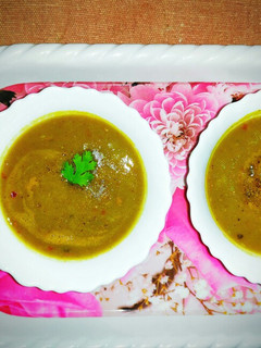 A picture of Moong dal mix vegetable soup.
