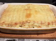 Una foto de lasagna económica