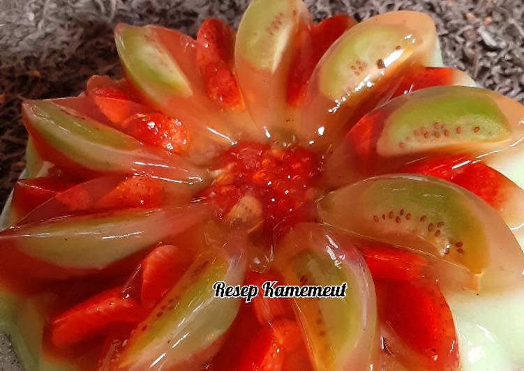 Resep: Flower jelly fruit ekonomis untuk dijual