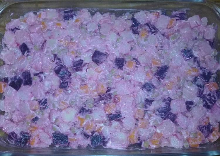 Ensalada Rusa Original😋de: Papa, arvejas zanahoria y remolacha