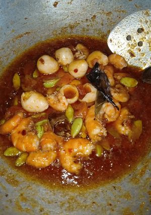 Foto resep Balado udang puyuh pete
