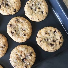 A picture of Chocolate Filled Chocolate Chip Cookies.