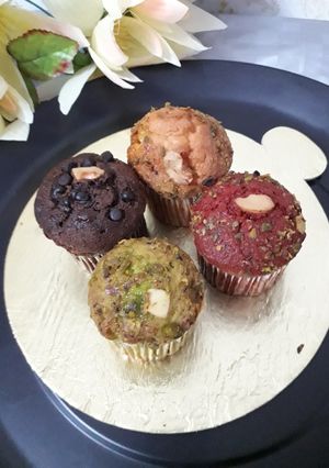 A picture of Multicolour  muffins.