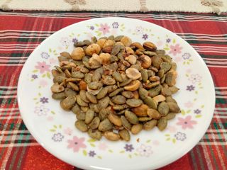 Masala roasted pumpkin seeds and hazel nut (made in Airfryer)