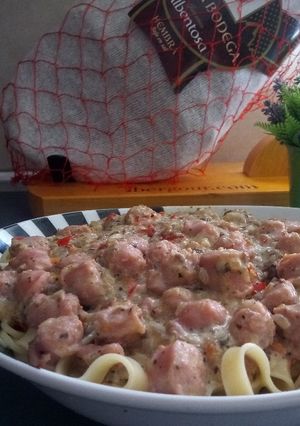 Una foto de Salsa especial de longaniza y cerveza para pasta