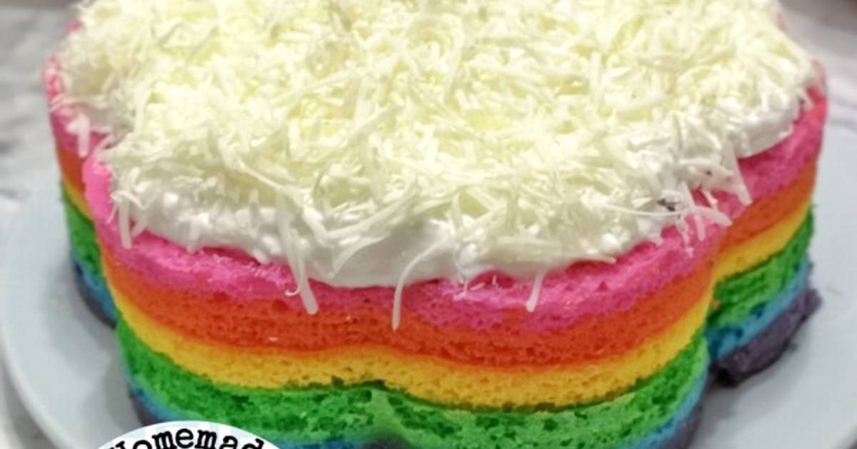 Resep Bolu Kukus Rainbow Cake Oleh Aling Wang - Cookpad