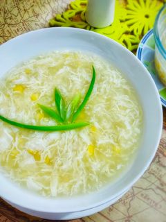 Foto resep Easy Corn Egg Drop Soup (ide menu MPASI 1+ Y.O.)