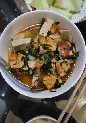 Hình của món Đậu giò dim cà chua.