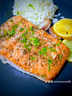 Una foto de Salmón al horno