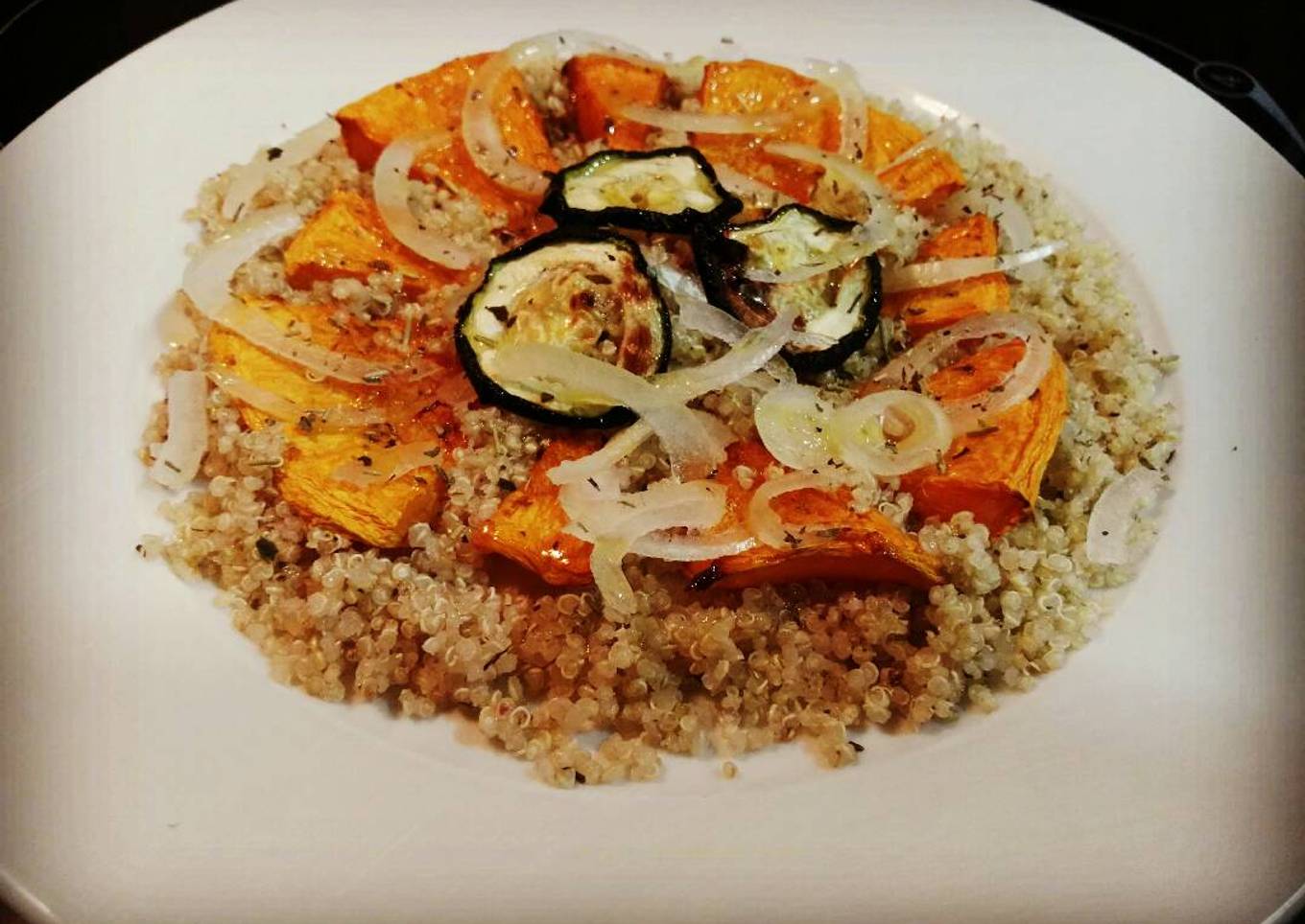 Calabaza al horno con quinoa