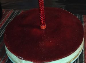 Una foto de Cheesecake de frambuesa sin horno