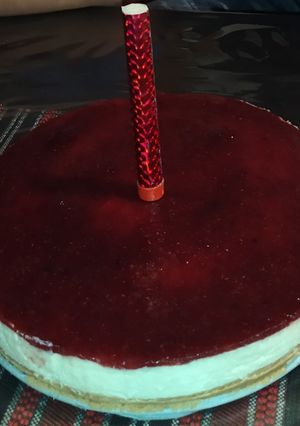 Una foto de Cheesecake de frambuesa sin horno