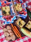 Tarta rectangular de brócoli congelado y queso 🥦 con masa casera e integral 🧀 ideal para el picnic