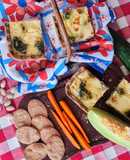 Tarta rectangular de brócoli congelado y queso 🥦 con masa casera e integral 🧀 ideal para el picnic