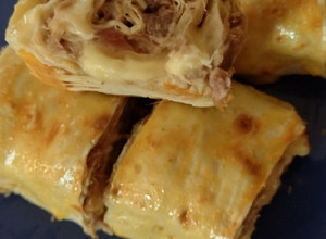 Фото Хрустящие рулетики из лаваша с курицей и брынзой.