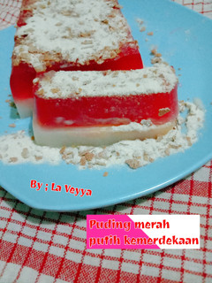 Foto resep Puding merah putih Hut RI ke 75🇮🇩