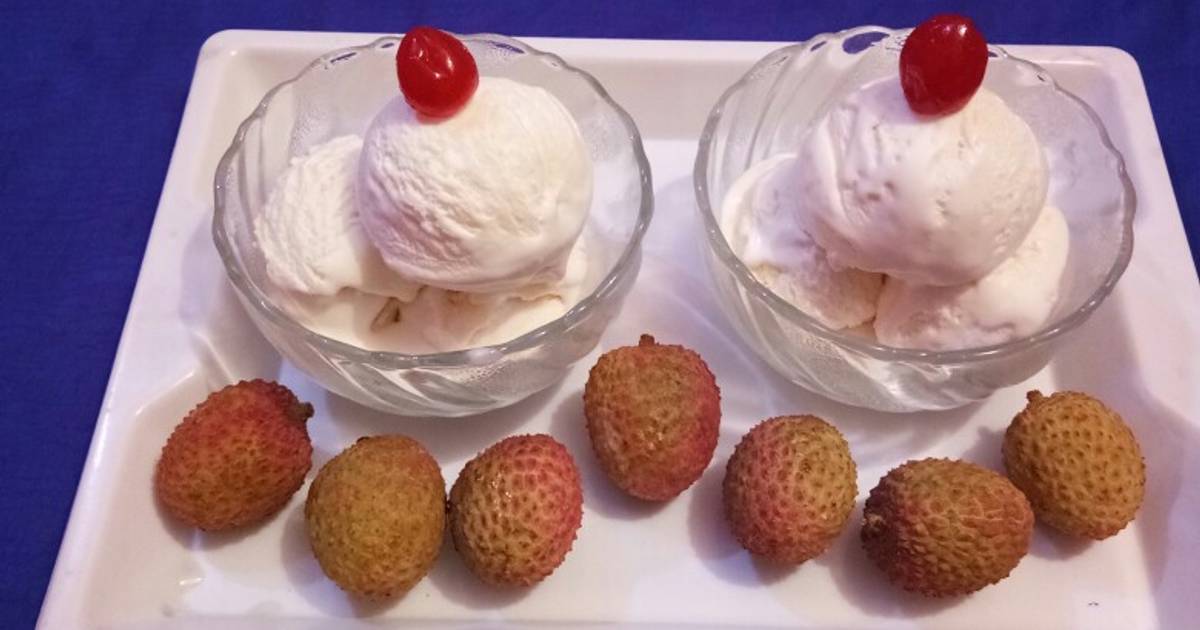 Litchi ice cream Recipe by Meena Dutt Cookpad