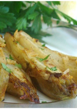 Une photo de Endives braisées à l'ail fumé