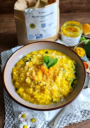Une photo de Risotto Curry & Épinards !!
