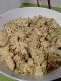 Revuelto de bacalao, langostinos y patatas Thermomix y airfryer