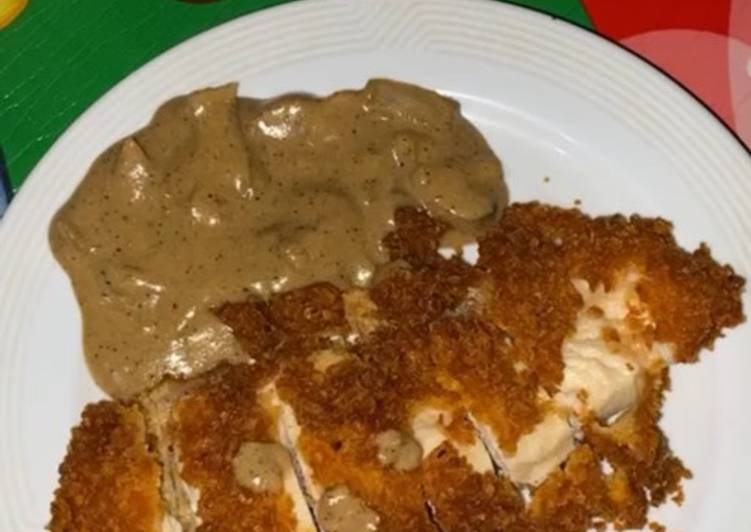 Cara Memasak Cepat Chicken katsu mushroom saus Yummy Mantul