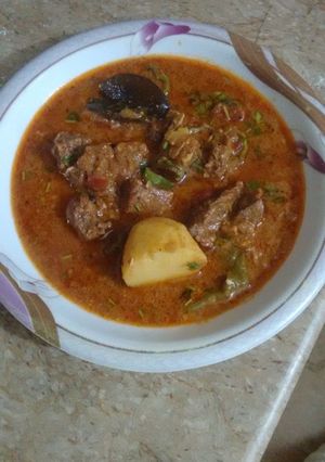 A picture of Easy fast aloo gosht and potatoes.