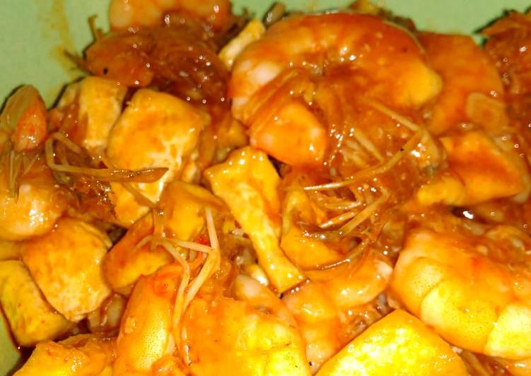 Udang Tahu Asam Manis