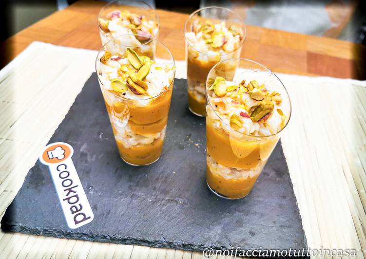 Bicchierino Baccalà, Crema di Zucca e Pistacchi di Bronte