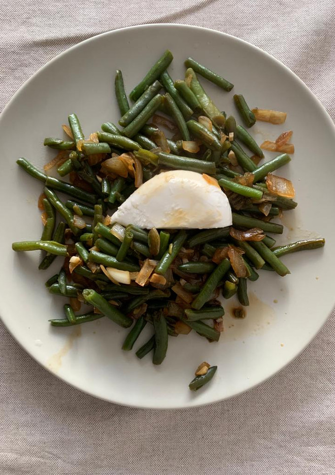 Una foto de Judías verdes con burrata