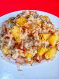 Risotto de manzanas y bacon