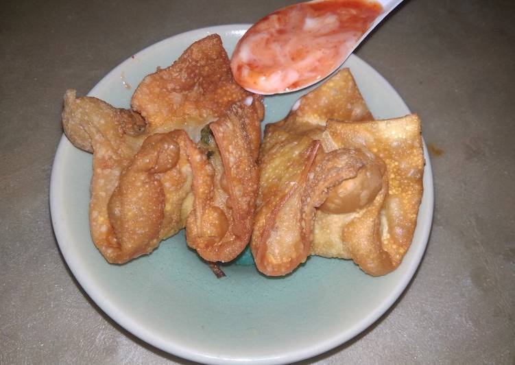 Langkah Mudah untuk Membuat Pangsit Goreng Ayam Udang Mayonaise Yummy Anti Gagal