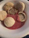 Meatball Bites and Crackers with Sauce