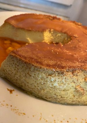 Una foto de Flan casero a baño María