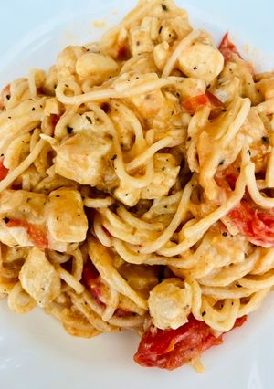 Paradicsomos fokhagymás spagetti recept fotója