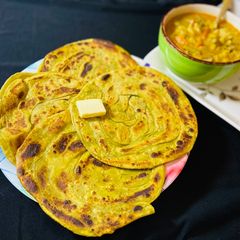 A picture of Baby spinach wheat paratha/green paratha.