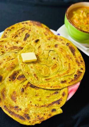 A picture of Baby spinach wheat paratha/green paratha.