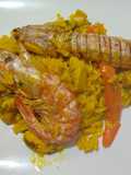 Arroz con gambones y galeras