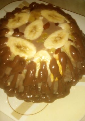 O poză a rețetei Tort de ciocolată cu banane și vișine - fără coacere.