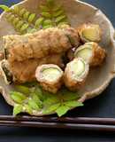 Zucchini Karaage wrapped in thin slices of pork