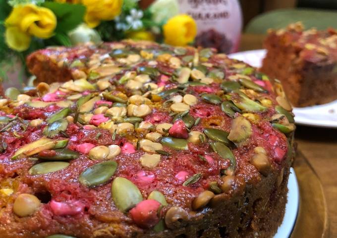 Rooh Afza Gulkand Rava Cake – Summer Special Cake