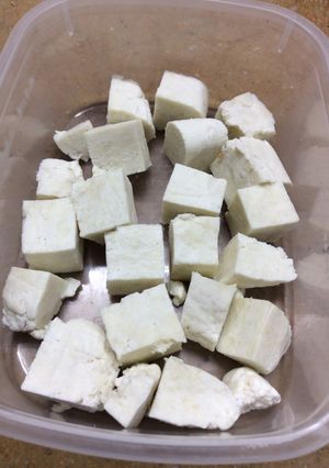 A picture of Homemade paneer.