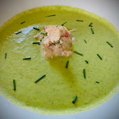 Cucumber and Lemon Verbena Soup A picture of Cucumber and Lemon Verbena Soup.