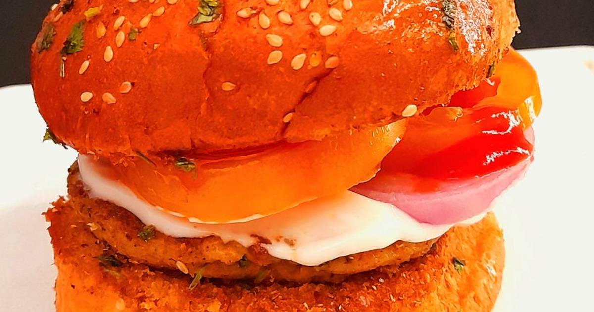 Tawa Veg Tikki Burger Recipe by Sanuber Ashrafi Cookpad