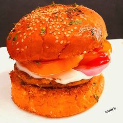 A picture of Tawa Veg Tikki Burger.