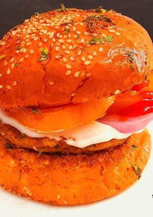 A picture of Tawa Veg Tikki Burger.