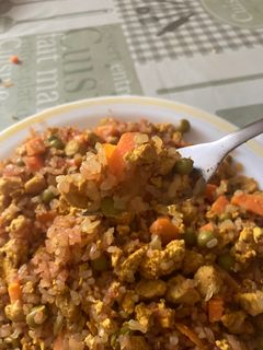 Una foto de Vegano: Arroz Tres Delicias 💚