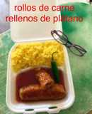 Rollo de carne relleno de plátano